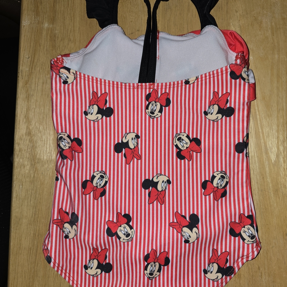 Disney Red and White Minnie Mouse Striped Swimsuit - Picture 8 of 8